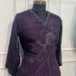 Midnight Plum Elegance – Premium Chinon A-Line Suit Set (RT1112)