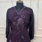 Midnight Plum Elegance – Premium Chinon A-Line Suit Set (RT1112)