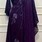 Midnight Plum Elegance – Premium Chinon A-Line Suit Set (RT1112)