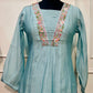 Sky Blossom – Poly Mull Chanderi A-Line Suit Set (RT1117)