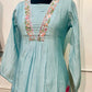 Sky Blossom – Poly Mull Chanderi A-Line Suit Set (RT1117)