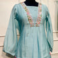 Sky Blossom – Poly Mull Chanderi A-Line Suit Set (RT1117)