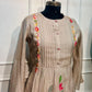 Beige Blossom – Poly Mull Chanderi 3 Piece Suit Set (RT1121)