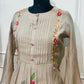 Beige Blossom – Poly Mull Chanderi 3 Piece Suit Set (RT1121)