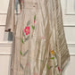 Beige Blossom – Poly Mull Chanderi 3 Piece Suit Set (RT1121)
