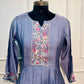 Periwinkle Poetry – Poly Mull Chanderi A-Line Suit Set (RT1118)