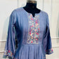 Periwinkle Poetry – Poly Mull Chanderi A-Line Suit Set (RT1118)