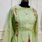Celadon Bloom – Poly Mull Chanderi A-Line Suit Set (RT1116)