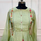 Celadon Bloom – Poly Mull Chanderi A-Line Suit Set (RT1116)