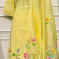 Lemon Petal – Poly Mull Chanderi 3 Piece Suit Set (RT1125)