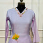 Lavender Flora – Poly Mull Chanderi 3 Piece Suit Set (RT1122)