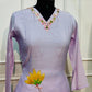 Lavender Flora – Poly Mull Chanderi 3 Piece Suit Set (RT1122)