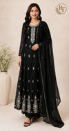Black Empress – Premium Chinon Anarkali 3 Piece Suit Set (RT1128)