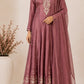 Rosewood Royale – Premium Chinon Anarkali 3 Piece Suit Set (RT1129)
