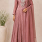 Dusty Rose Charm – Premium Chinon Anarkali 3 Piece Suit Set (RT1132)