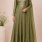 Olive Aura – Premium Chinon Anarkali 3 Piece Suit Set (RT1130)