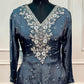 Celestial Slate – Premium Chinon Anarkali 3 Piece Suit Set (RT1127)