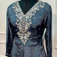 Celestial Slate – Premium Chinon Anarkali 3 Piece Suit Set (RT1127)