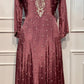 Rosewood Royale – Premium Chinon Anarkali 3 Piece Suit Set (RT1129)