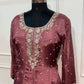 Rosewood Royale – Premium Chinon Anarkali 3 Piece Suit Set (RT1129)