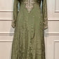 Olive Aura – Premium Chinon Anarkali 3 Piece Suit Set (RT1130)