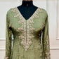 Olive Aura – Premium Chinon Anarkali 3 Piece Suit Set (RT1130)