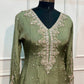 Olive Aura – Premium Chinon Anarkali 3 Piece Suit Set (RT1130)