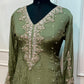 Olive Aura – Premium Chinon Anarkali 3 Piece Suit Set (RT1130)