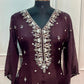 Cocoa Elegance – Premium Chinon Anarkali 3 Piece Suit Set (RT1131)