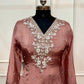 Dusty Rose Charm – Premium Chinon Anarkali 3 Piece Suit Set (RT1132)