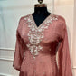 Dusty Rose Charm – Premium Chinon Anarkali 3 Piece Suit Set (RT1132)