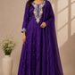 Majestic Violet – Premium Chinon Anarkali 3 Piece Suit Set (RT1133)