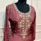 Vintage Rose Royale – Premium Chinon Anarkali 3 Piece Suit Set (RT1134)