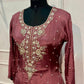 Vintage Rose Royale – Premium Chinon Anarkali 3 Piece Suit Set (RT1134)