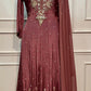 Vintage Rose Royale – Premium Chinon Anarkali 3 Piece Suit Set (RT1134)