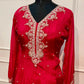Cherry Red – Premium Chinon Anarkali Suit Set (RT1137)