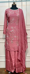 Rose Petal Chinon Floral Embellished Suit Set (L,XL, XXL)