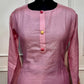 Blush Pink Mull Chanderi Embroidered Suit Set (L)