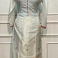 Ivory Floral Embroidered Chanderi Suit Set (L)