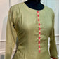 Olive Blossom Embroidered Chanderi Suit Set (L)