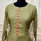 Olive Blossom Embroidered Chanderi Suit Set (L)