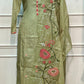 Olive Blossom Embroidered Chanderi Suit Set (L)