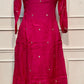 Rani Pink Mirror Embroidered Chanderi Suit Set (RT1142)
