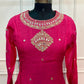 Rani Pink Mirror Embroidered Chanderi Suit Set (RT1142)