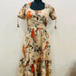 Rust Bird Cotton Kalamkari Dress (RT1145)