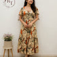 Rust Bird Cotton Kalamkari Dress (RT1145)