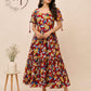 Crimson Bloom Cotton Kalamkari Dress (RT1147)