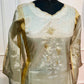 Moonlit Pearl Embroidered Tissue A-Line Set (RT1149)