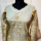 Moonlit Pearl Embroidered Tissue A-Line Set (RT1149)