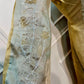 Moonlit Pearl Embroidered Tissue A-Line Set (RT1149)